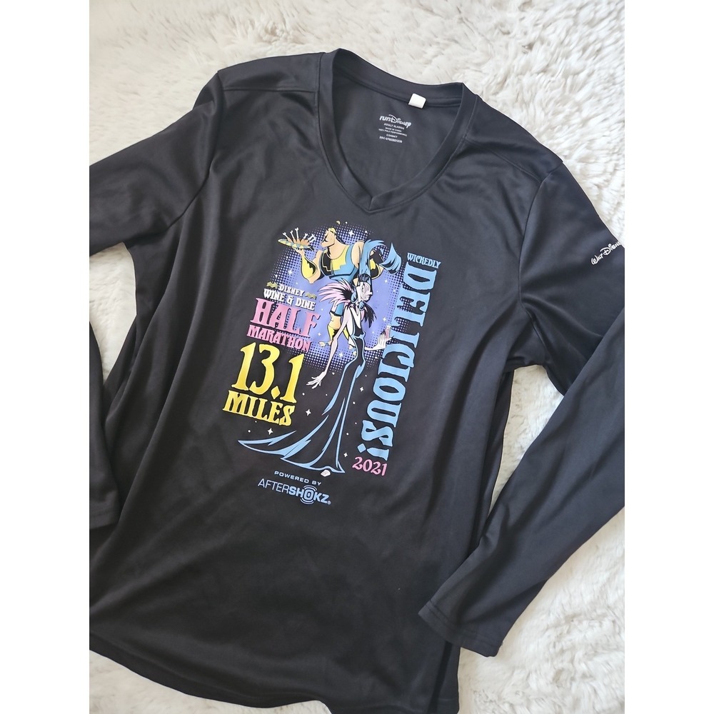 runDisney Wine & Dine Half Marathon 2021 Yzma Kronk Long Sleeve Shirt XL‎ Black